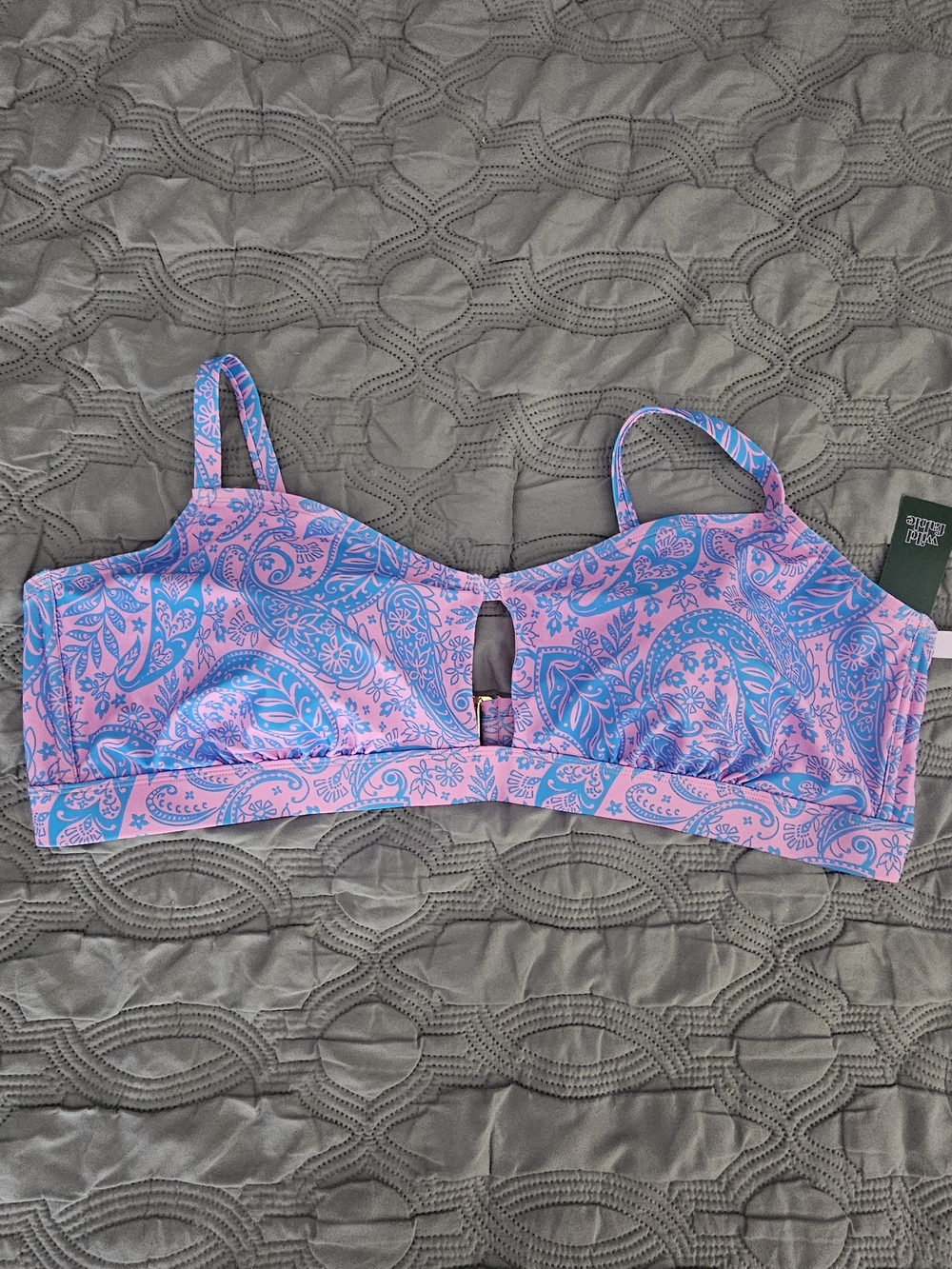 wild fable Pink and Blue Paisley Bikini Top